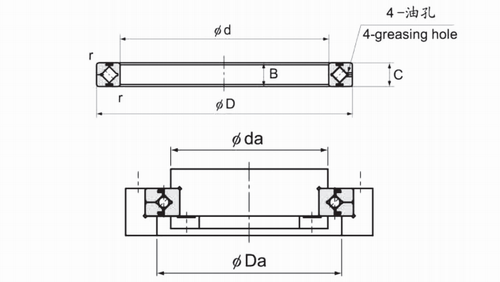RA-C系列交叉滾子軸承結構圖